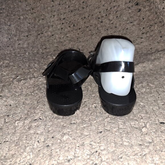 LEMON JELLY-Black Jelly-Daisy Slingback Sandals-Sz 37/7-Near Mint - Picture 5 of 7